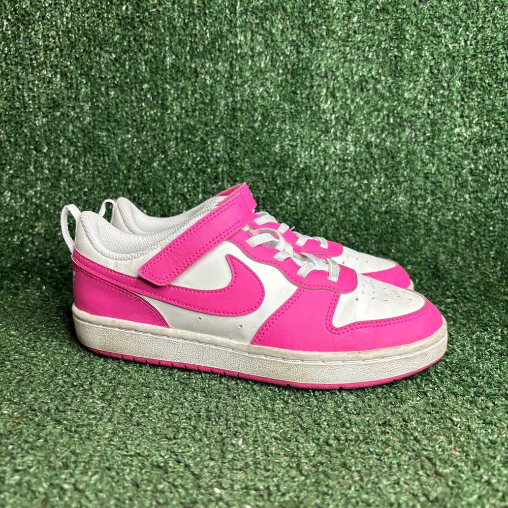 Nike Court Borough Low Recraft Athletic Sneaker White‎ Laser Fuchsia Youth 2.5Y